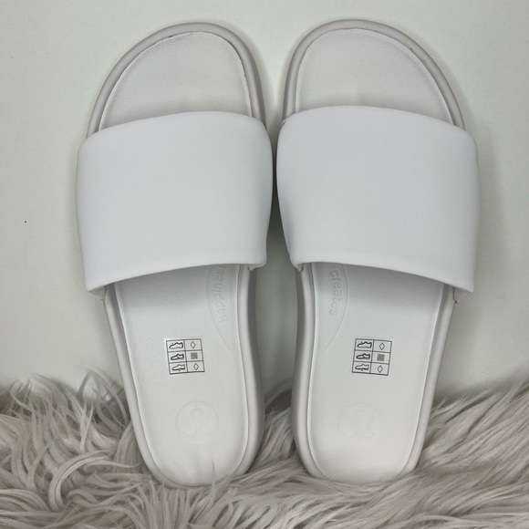 🍋 Lululemon Restfeel Slide Sandal Slipper White NEW Size 7 - Picture 3 of 14